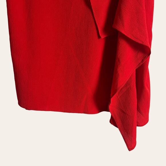 Anthropologie Sunday in Brooklyn Red Asymmetric Ruffled Sleeveless Top Size XS - Picture 3 of 6